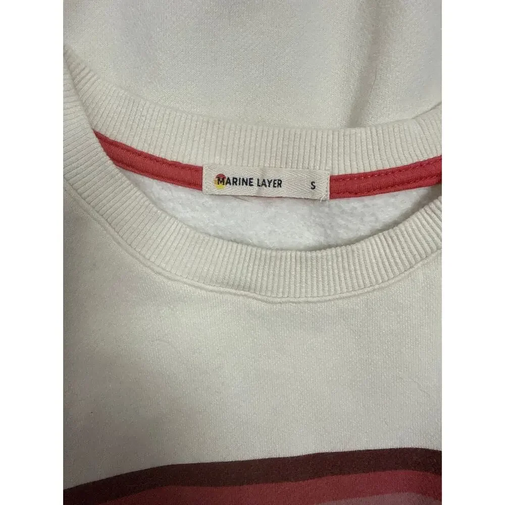 Marine Layer Anytime Sweatshirt Ivory Size Small - Picture 8 of 9